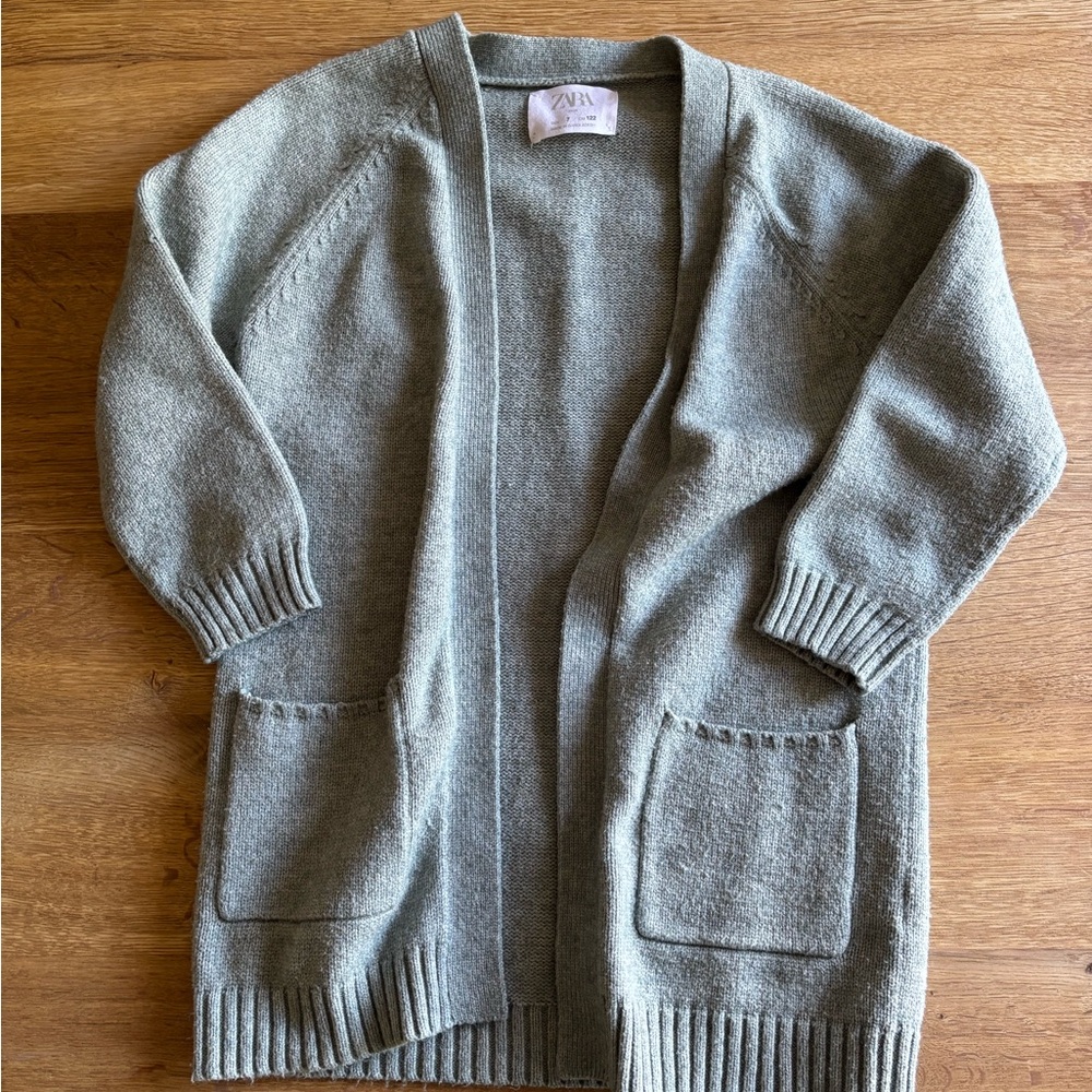 Zara Cozy Gray Open-Front Cardigan
